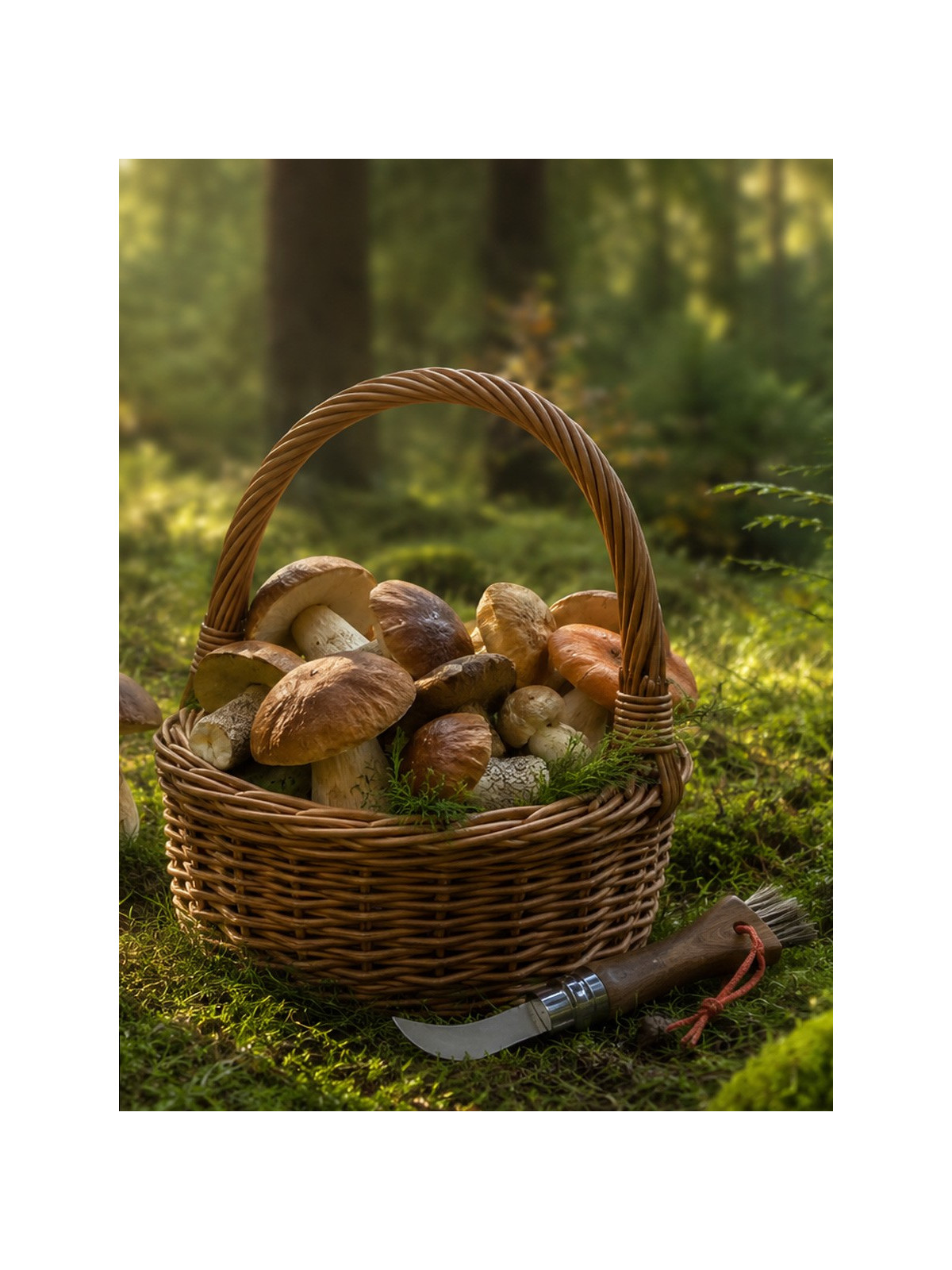 OPINEL Nóż składany no 8 Inox Mushroom do zbierania grzybów w pudełku