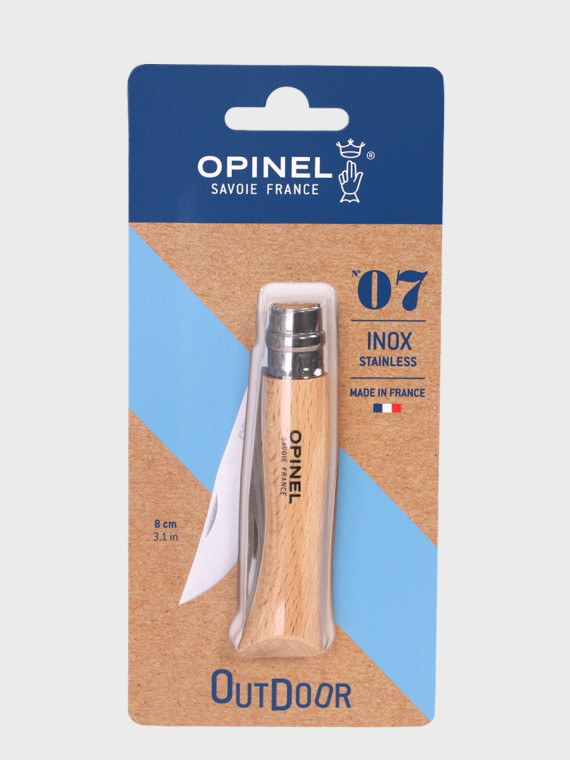 OPINEL NÓŻ SKŁADANY SCYZORYK DREWNIANY No. 7 INOX blister