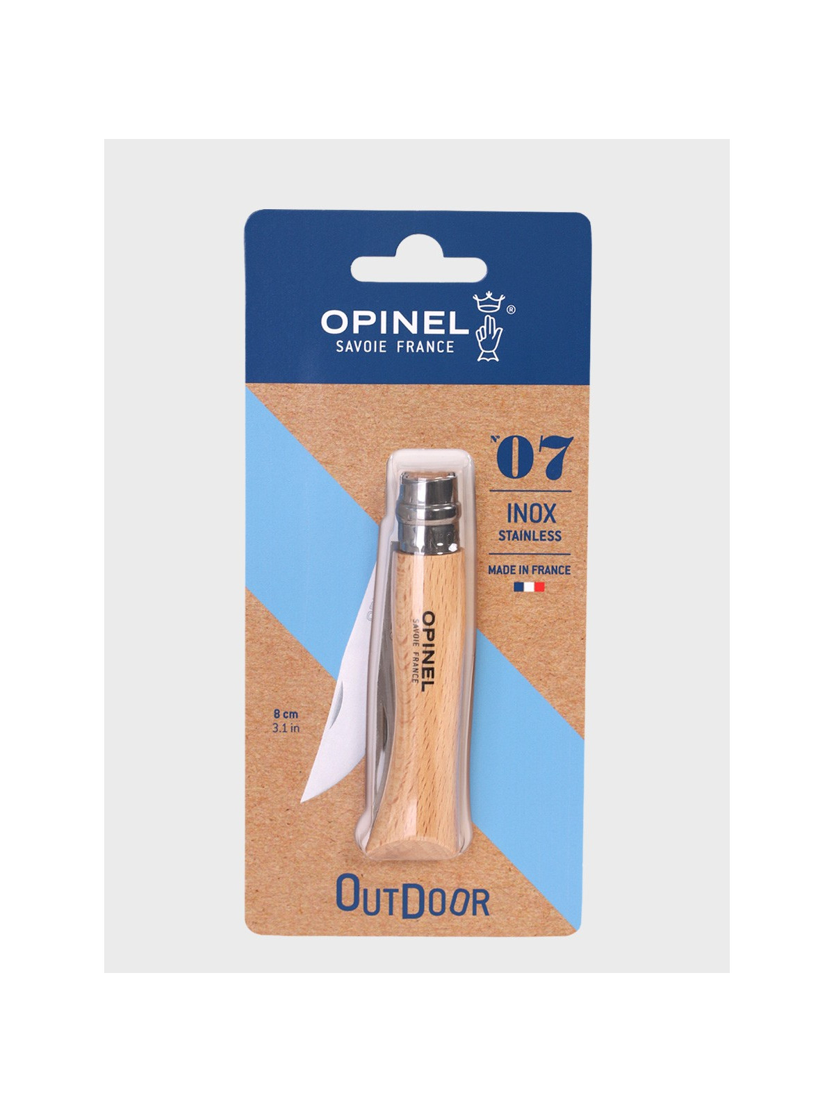 OPINEL NÓŻ SKŁADANY SCYZORYK DREWNIANY No. 7 INOX blister
