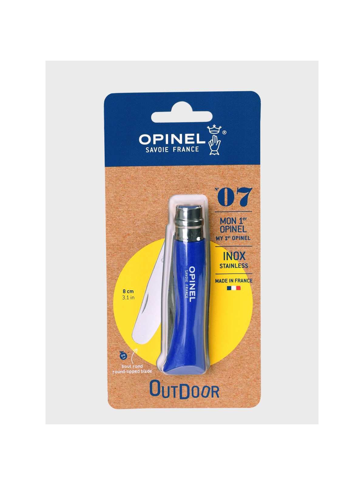 OPINEL Nóż składany scyzoryk drewniany dla dzieci My First 07 Niebieski Blister