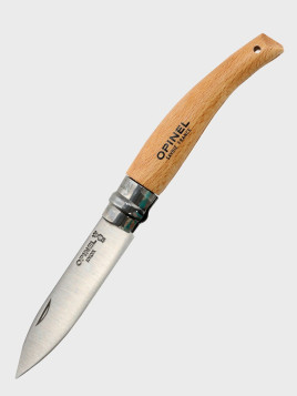 OPINEL NÓŻ OGRODNICZY SKŁADANY SCYZORYK No.08 drewniany blister