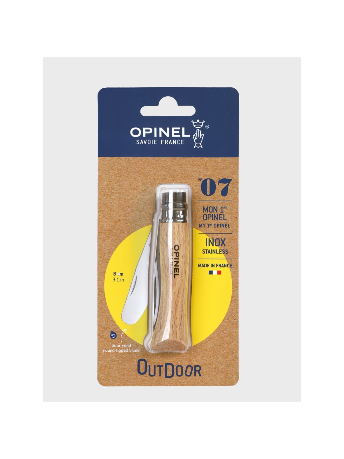 OPINEL Nóż składany scyzoryk drewniany dla dzieci My First 07 Naturalny Blister