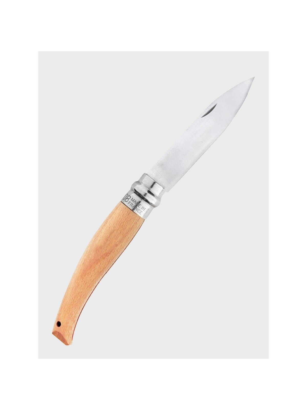 OPINEL NÓŻ SKŁADANY INOX No 8 ogrodniczy na grzyby Rękojeść Drewno Bukowe