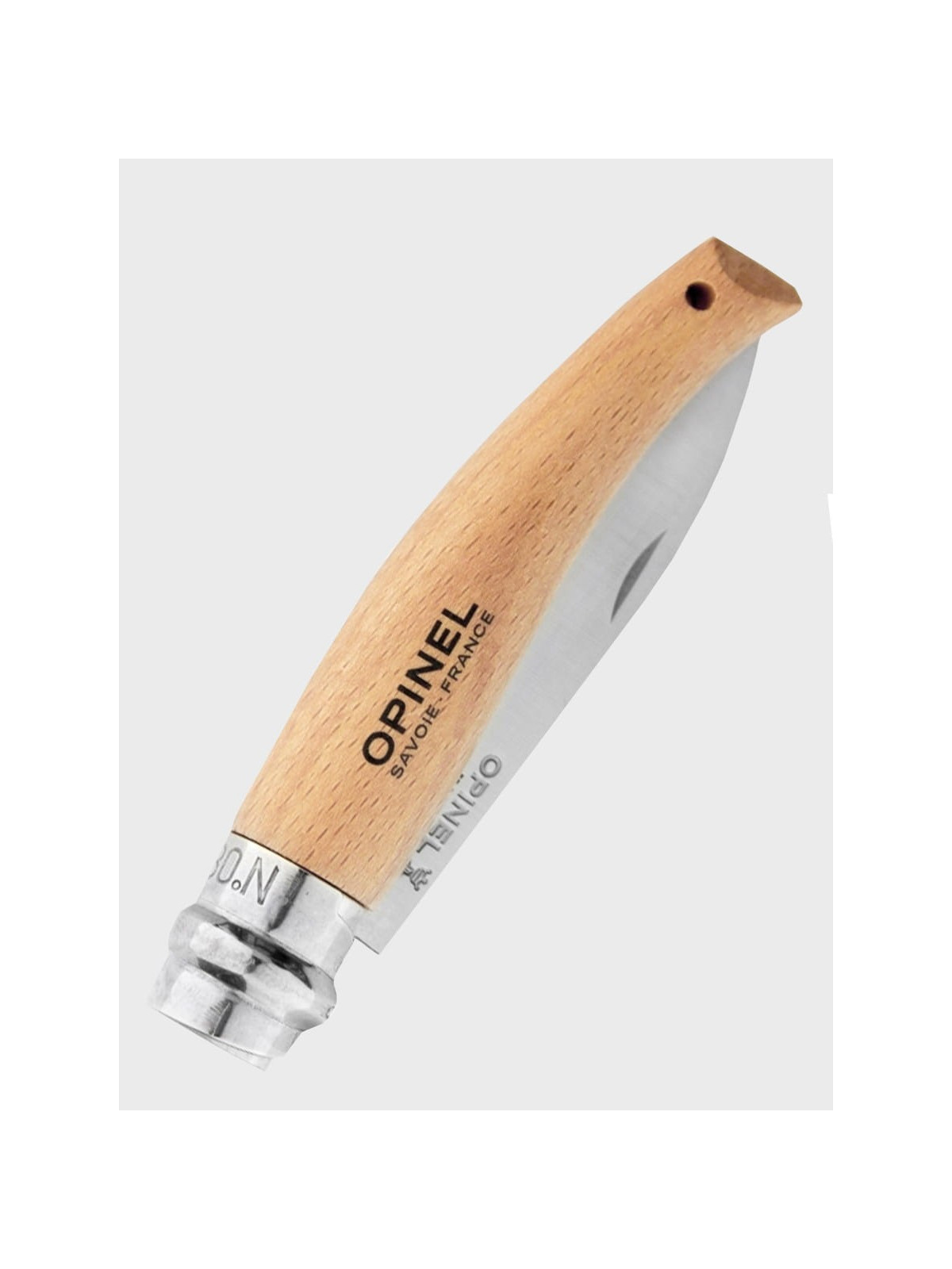 OPINEL NÓŻ SKŁADANY INOX No 8 ogrodniczy na grzyby Rękojeść Drewno Bukowe