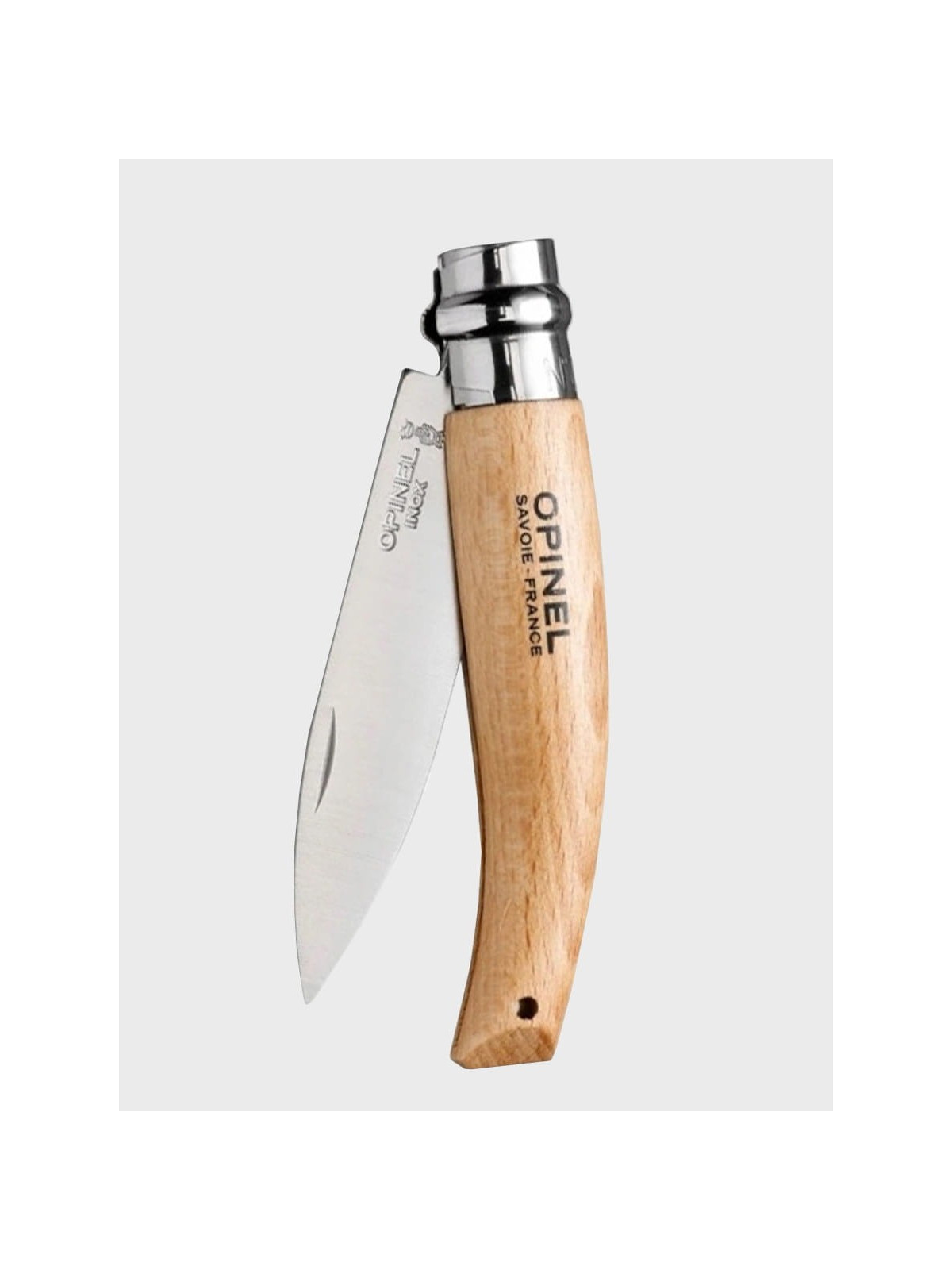 OPINEL NÓŻ SKŁADANY INOX No 8 ogrodniczy na grzyby Rękojeść Drewno Bukowe