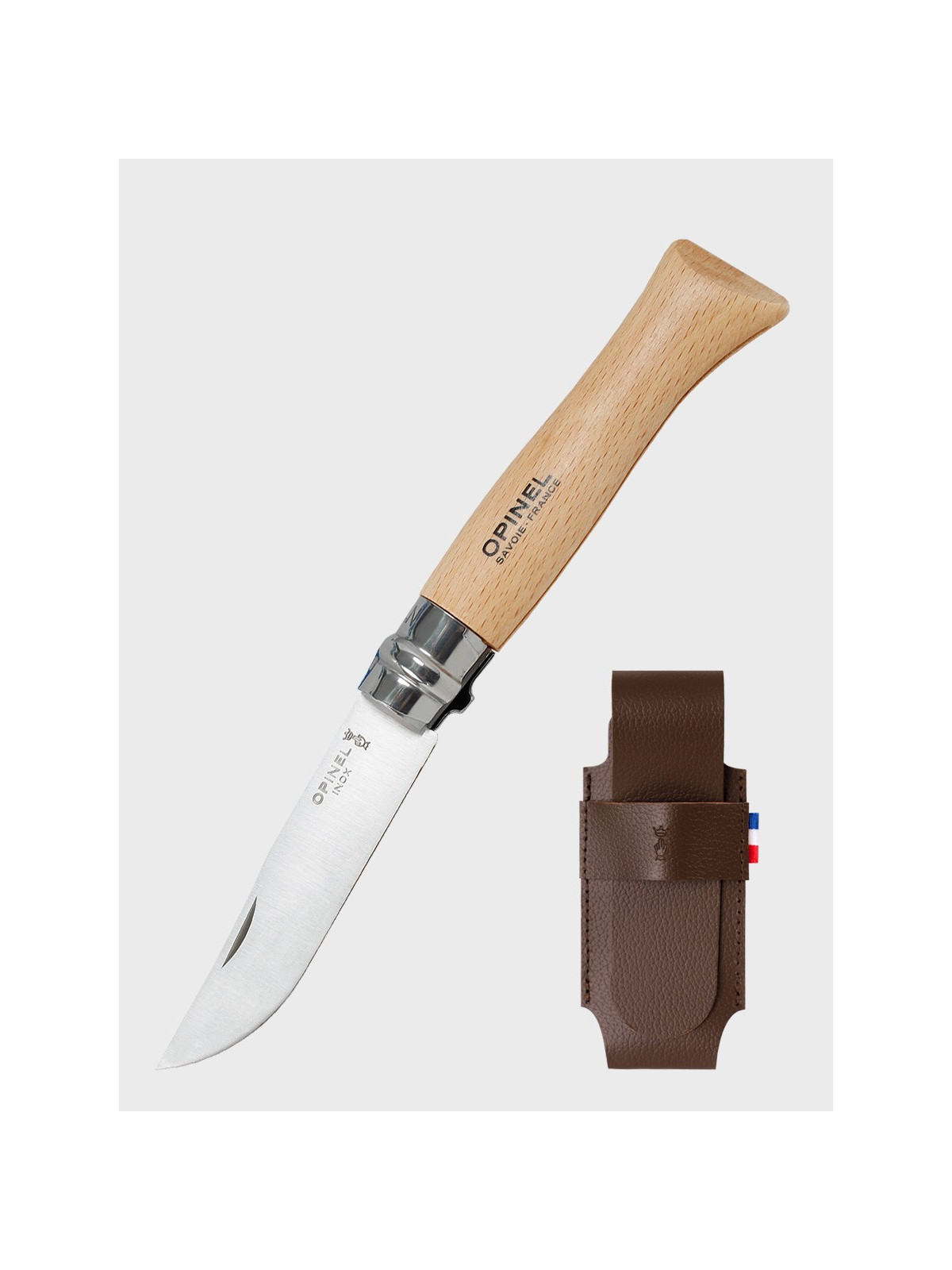 OPINEL Nóż składany scyzoryk INOX No.8 zestaw z etui