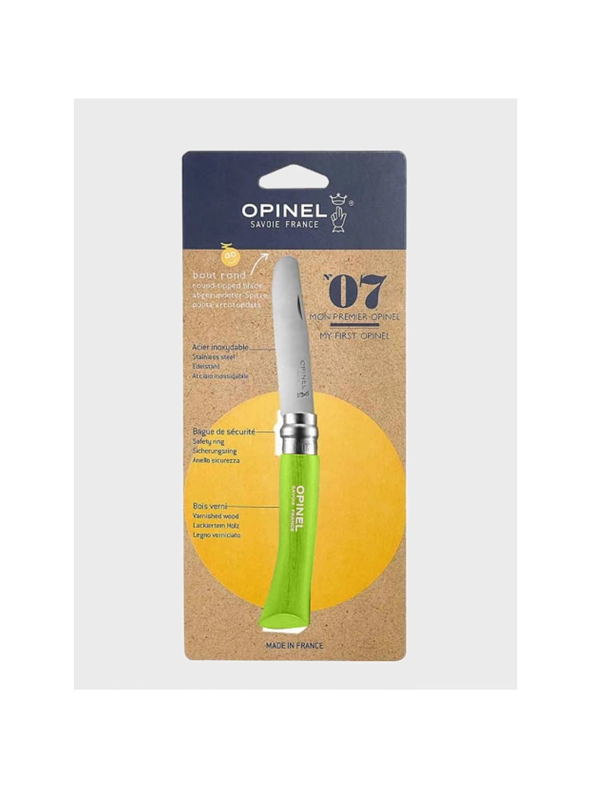 OPINEL Nóż składany scyzoryk drewniany dla dzieci My First 07 zielony