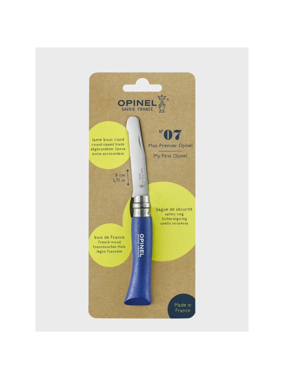 OPINEL Nóż składany scyzoryk drewniany dla dzieci My First 07 niebieski