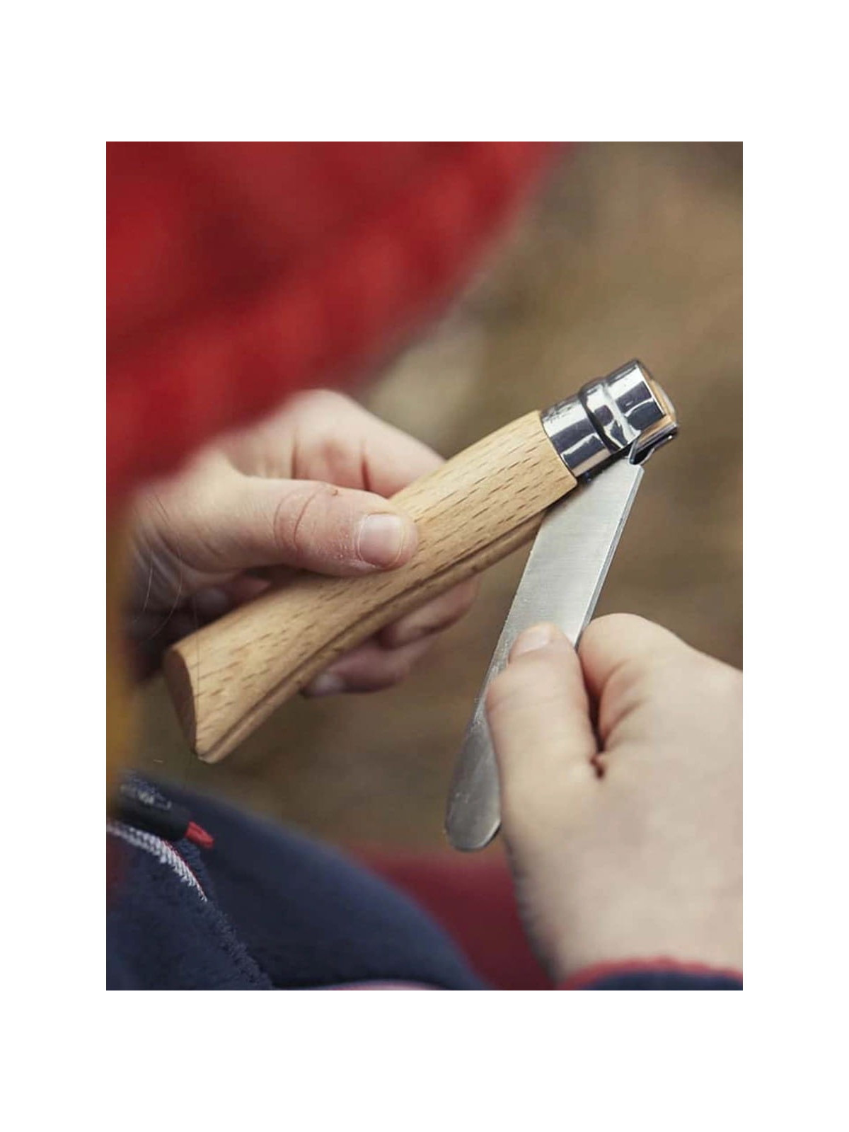 OPINEL Nóż składany scyzoryk drewniany dla dzieci My First 07 naturalny