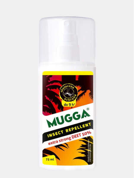 MUGGA ODSTRZASZACZ KLESZCZE KOMARY SPRAY 50% DEET