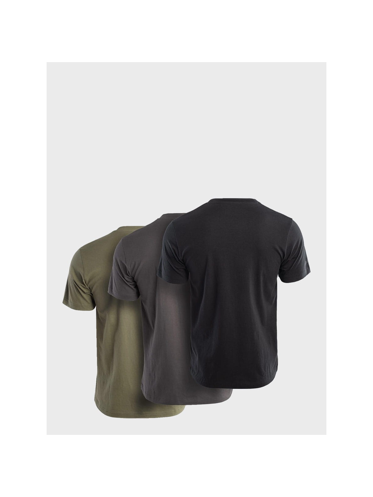 MAGNUM KOSZULKI MĘSKIE ZESTAW 3 SZT. OLIWKOWA/SZARA/CZARNA 3XL