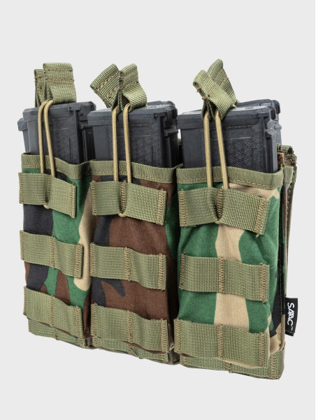 SPECNA ARMS Potrójna Ładownica Open na magazynki M4/M16 Tactical Woodland