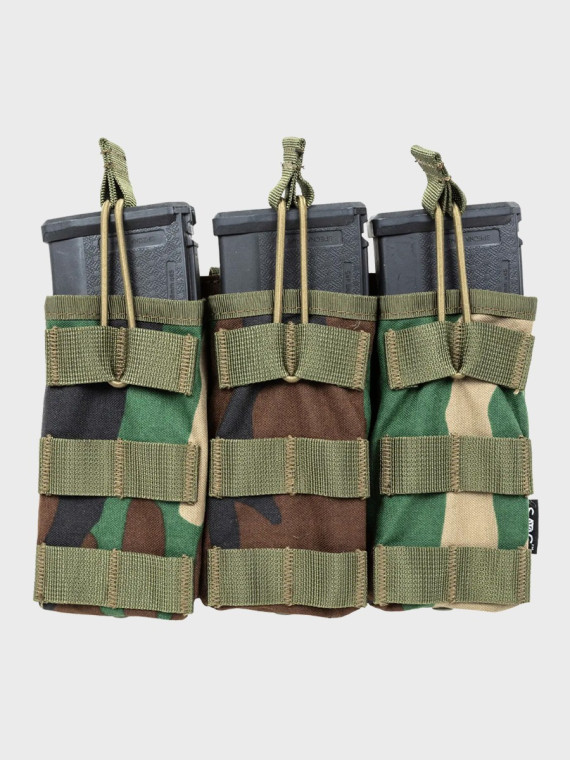 SPECNA ARMS Potrójna Ładownica Open na magazynki M4/M16 Tactical Woodland