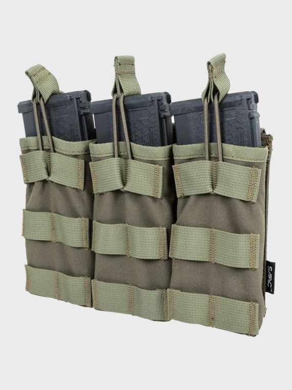 SPECNA ARMS Potrójna Ładownica Open na magazynki M4/M16 Tactical Oliwkowa