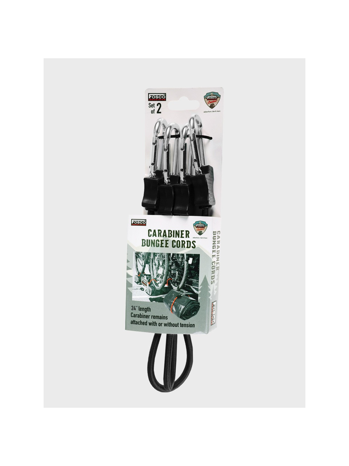 FOSCO INDUSTRIES Elastyczna lina z haczykami ekspandor 2 szt 60 cm Czarna