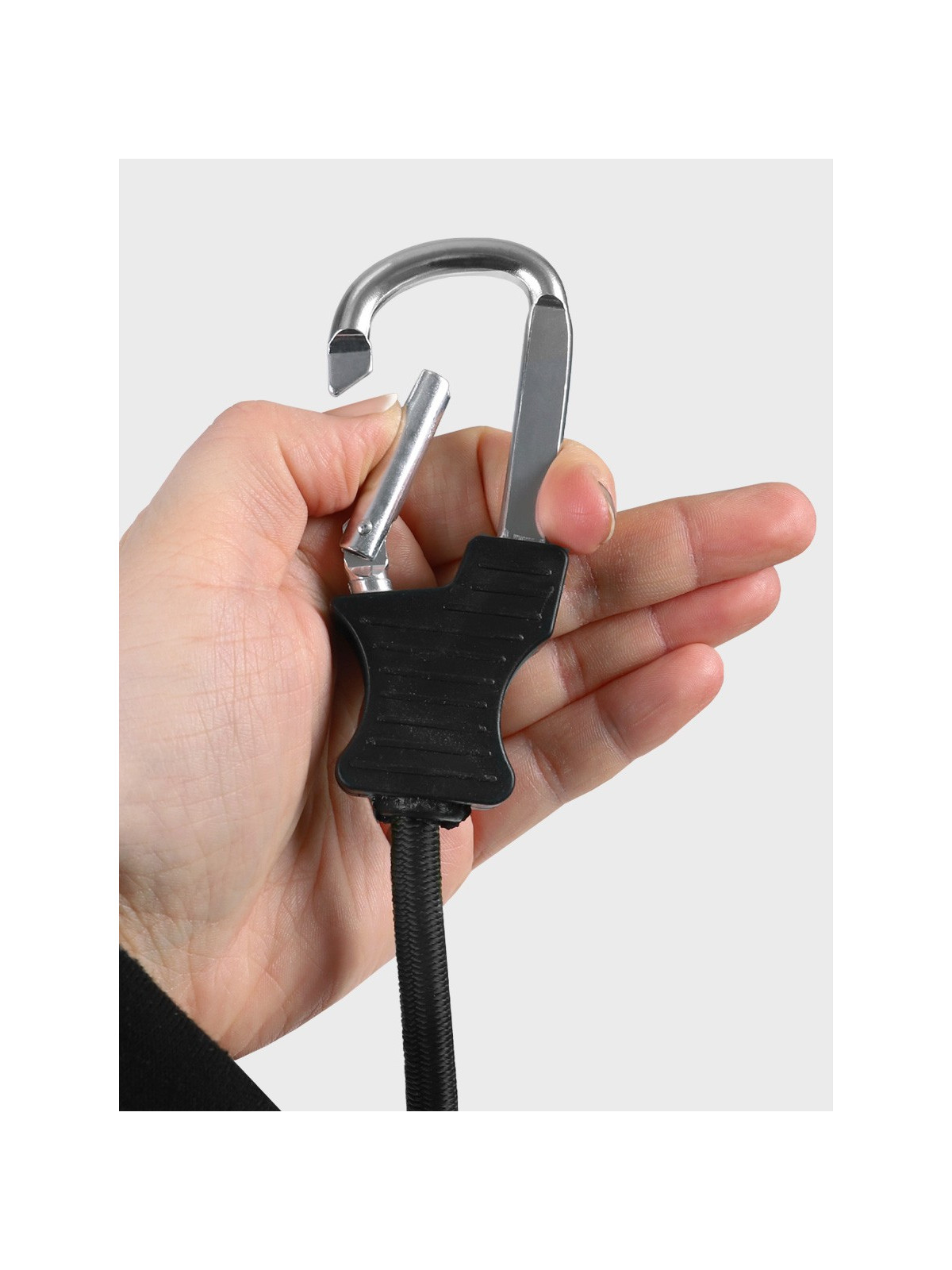 FOSCO INDUSTRIES Elastyczna lina z haczykami ekspandor 2 szt 60 cm Czarna