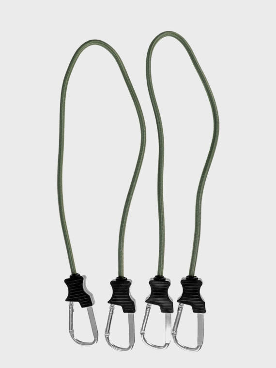 FOSCO INDUSTRIES Elastyczna lina z haczykami ekspandor 2 szt 60 cm Oliwkowa
