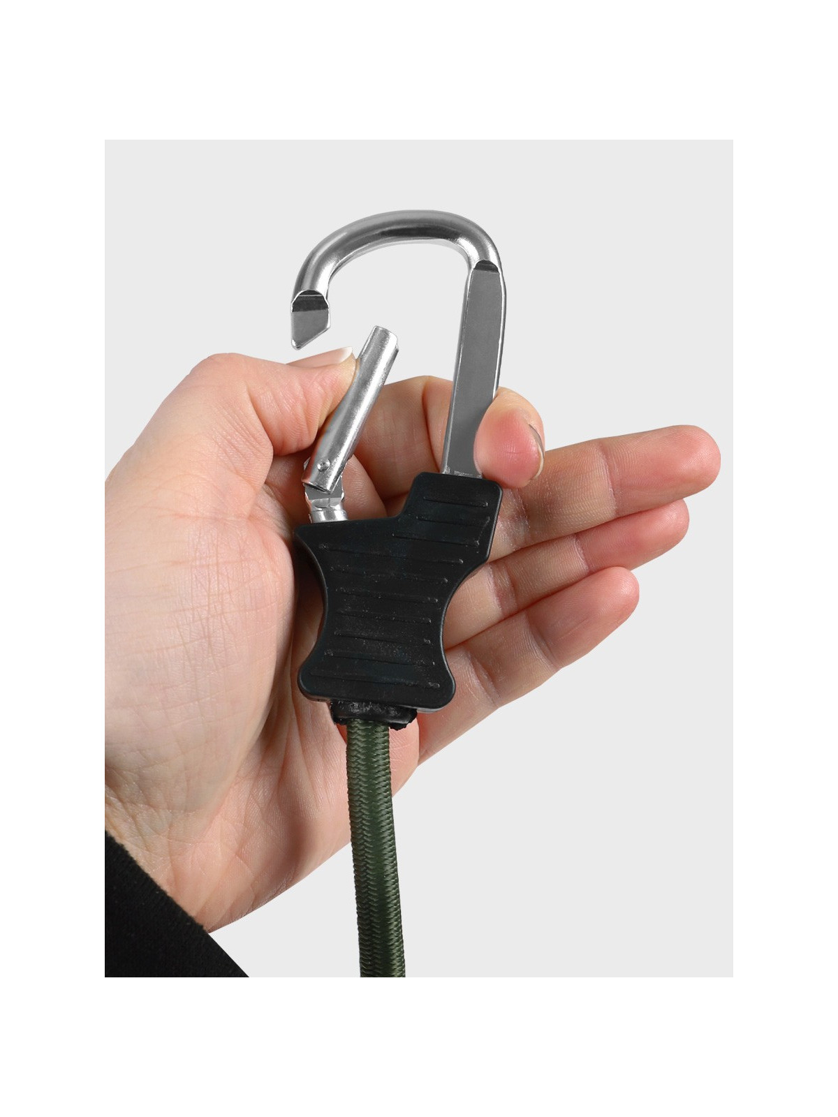 FOSCO INDUSTRIES Elastyczna lina z haczykami ekspandor 2 szt 60 cm Oliwkowa