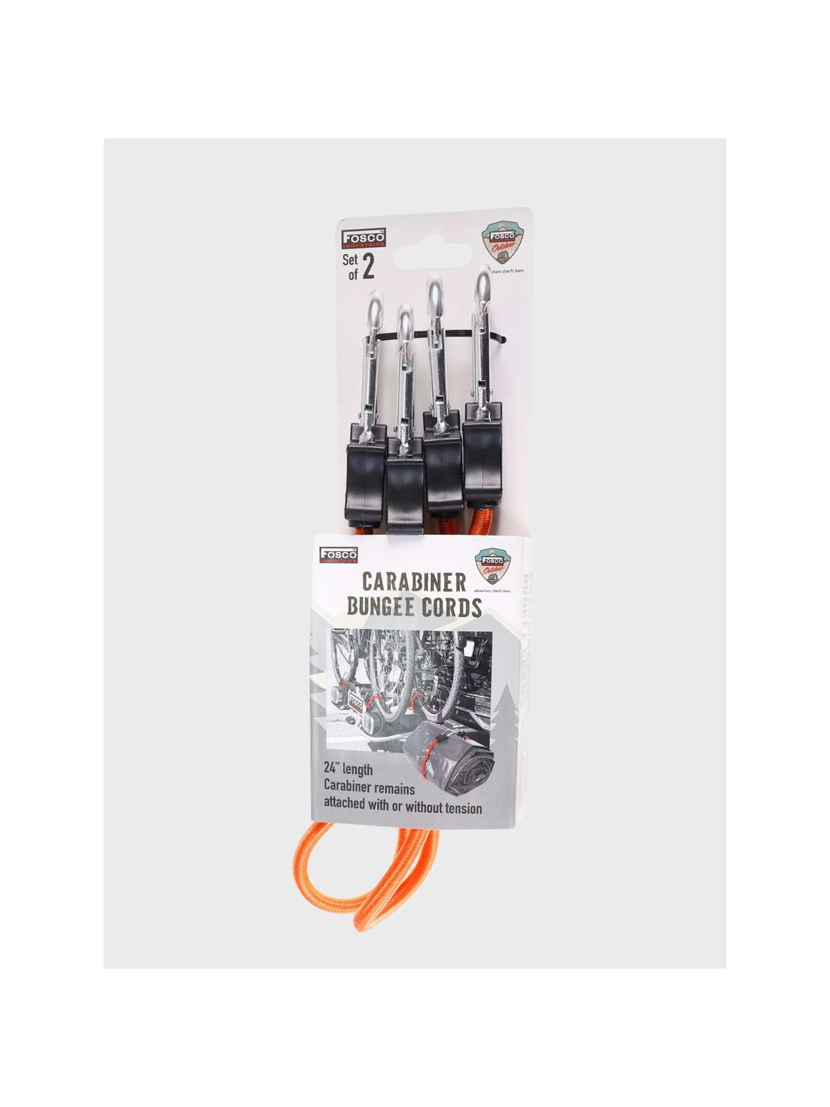 FOSCO INDUSTRIES Elastyczna lina z haczykami ekspandor 2 szt 60 cm pomarańczowa