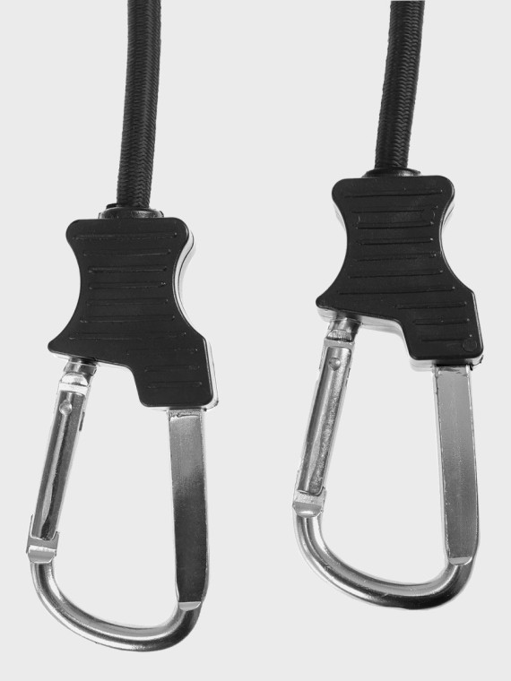 FOSCO INDUSTRIES Elastyczna lina z haczykami ekspandor 2 szt 90 cm czarna