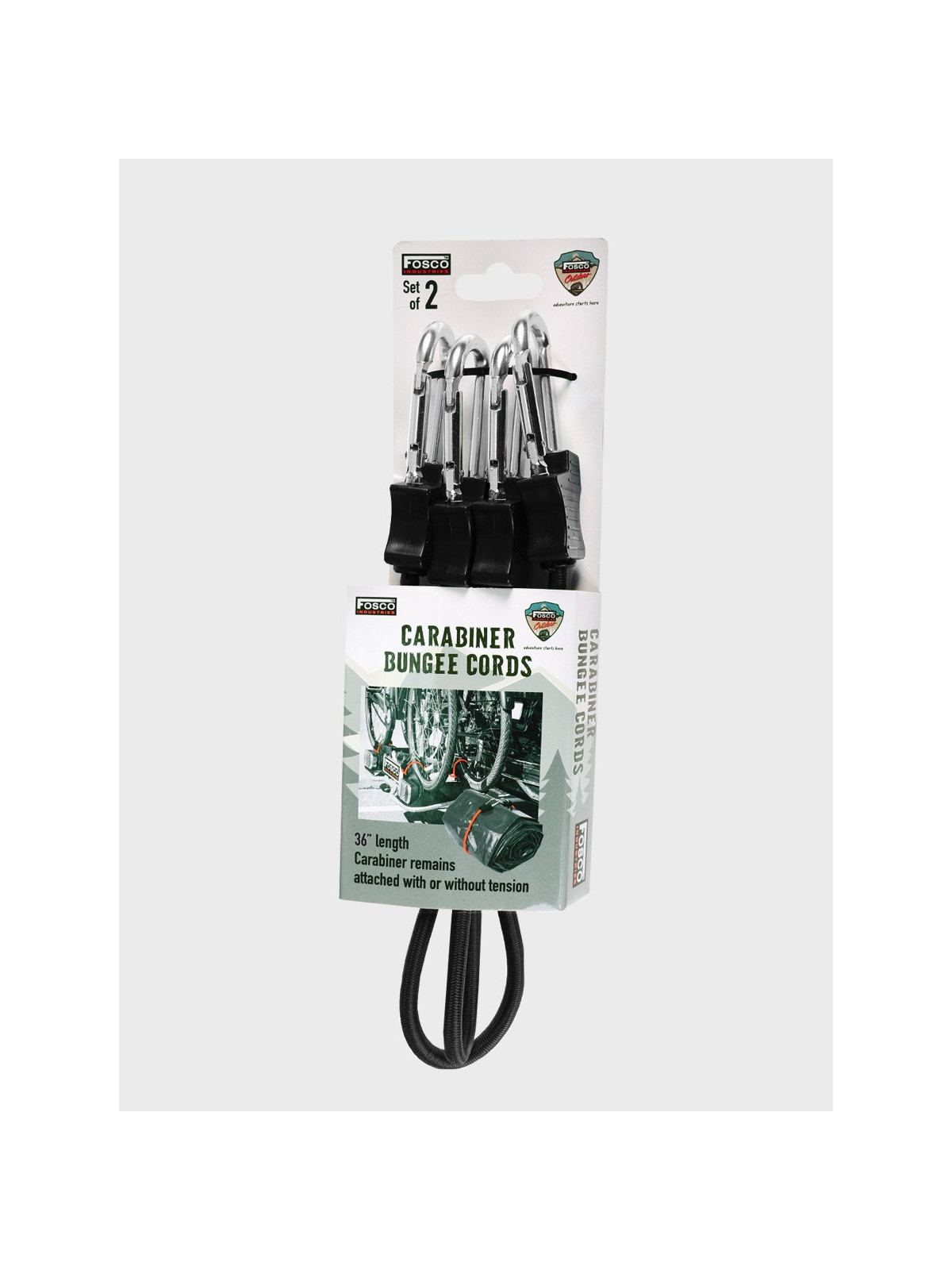 FOSCO INDUSTRIES Elastyczna lina z haczykami ekspandor 2 szt 90 cm czarna