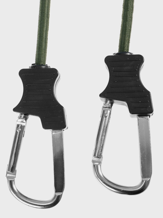 FOSCO INDUSTRIES Elastyczna lina z haczykami ekspandor 2 szt 90 cm oliwkowa