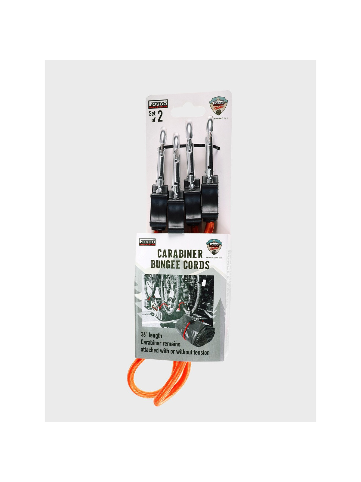 FOSCO INDUSTRIES Elastyczna lina z haczykami ekspandor 2 szt 90 cm pomarańczowy