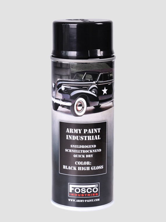 FOSCO INDUSTRIES Farba w Sprayu do Maskowania Broni Sprzętu 400ml Czarny błyszczący