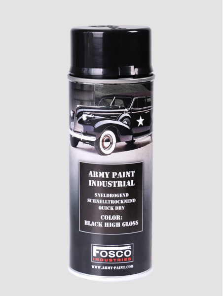 FOSCO INDUSTRIES Farba w Sprayu do Maskowania Broni Sprzętu 400ml Czarny błyszczący