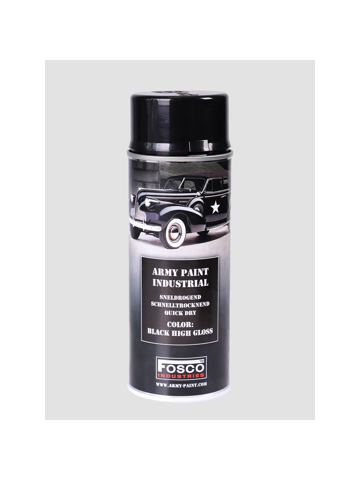 FOSCO INDUSTRIES Farba w Sprayu do Maskowania Broni Sprzętu 400ml Czarny błyszczący