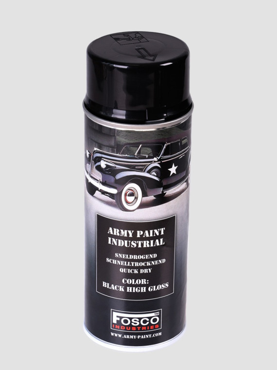 FOSCO INDUSTRIES Farba w Sprayu do Maskowania Broni Sprzętu 400ml Czarny błyszczący