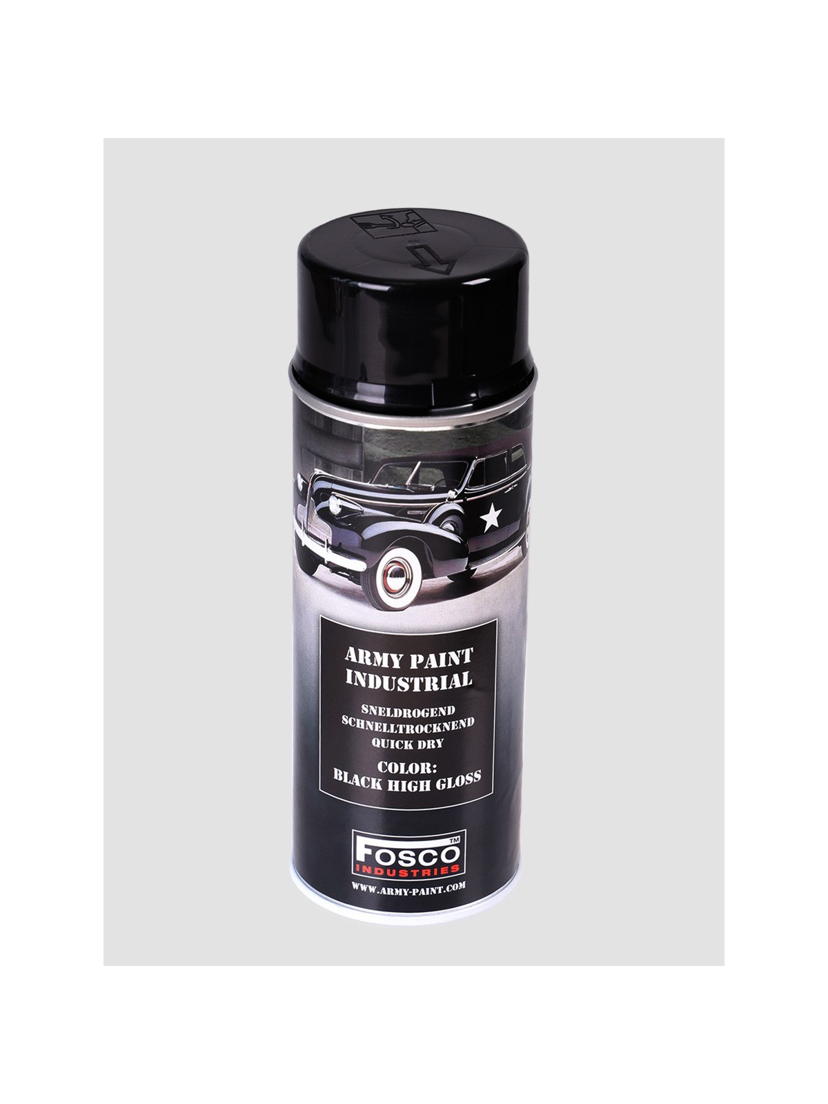 FOSCO INDUSTRIES Farba w Sprayu do Maskowania Broni Sprzętu 400ml Czarny błyszczący