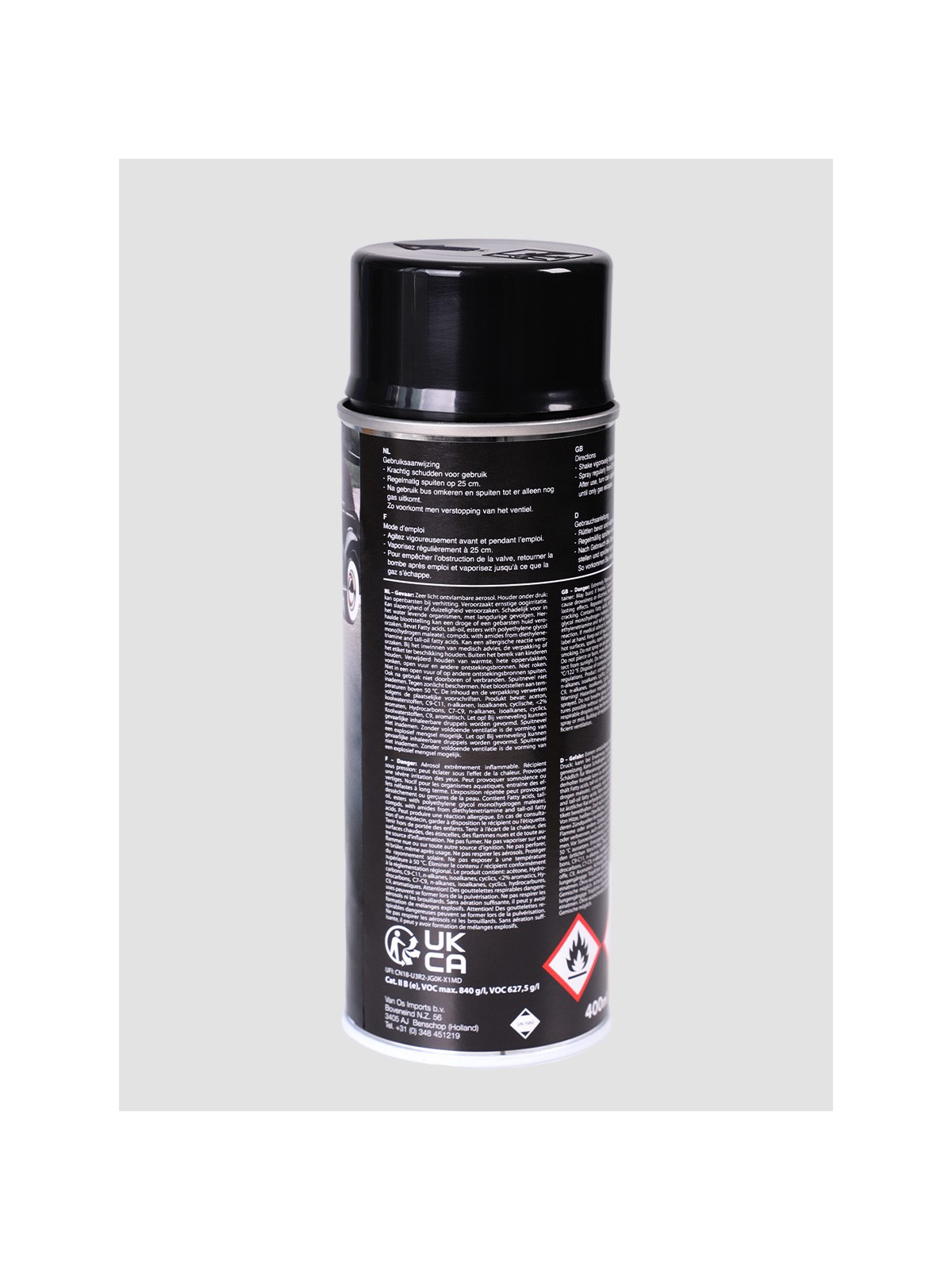 FOSCO INDUSTRIES Farba w Sprayu do Maskowania Broni Sprzętu 400ml Czarny błyszczący