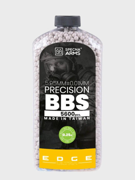SPECNA ARMS Kulki Precyzyjne do ASG Edge Ultra BIO 0,25g Butelka 5600szt. Białe