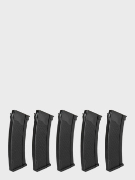 SPECNA ARMS Zestaw 5 magazynków ASG Mid-Cap do replik serii J pojemność 175 kulek czarny