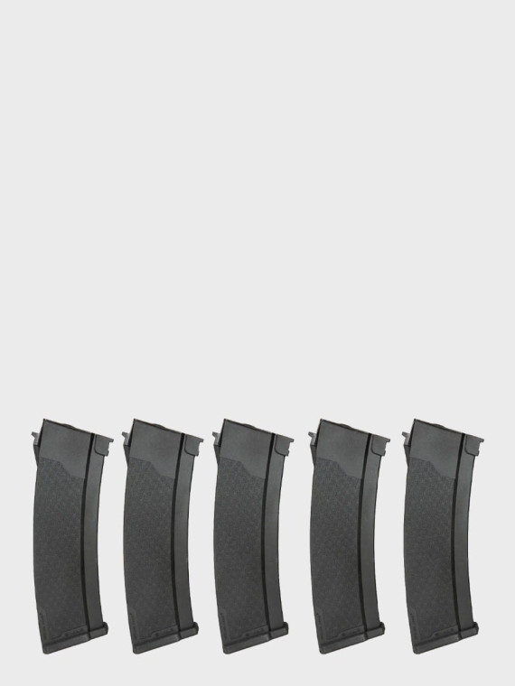SPECNA ARMS Zestaw 5 magazynków ASG Mid-Cap do replik serii J pojemność 175 kulek czarny