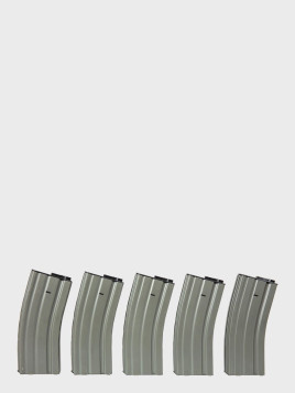 SPECNA ARMS Zestaw 5 magazynków Mid-Cap 120 kul do replik M4/M16 szary