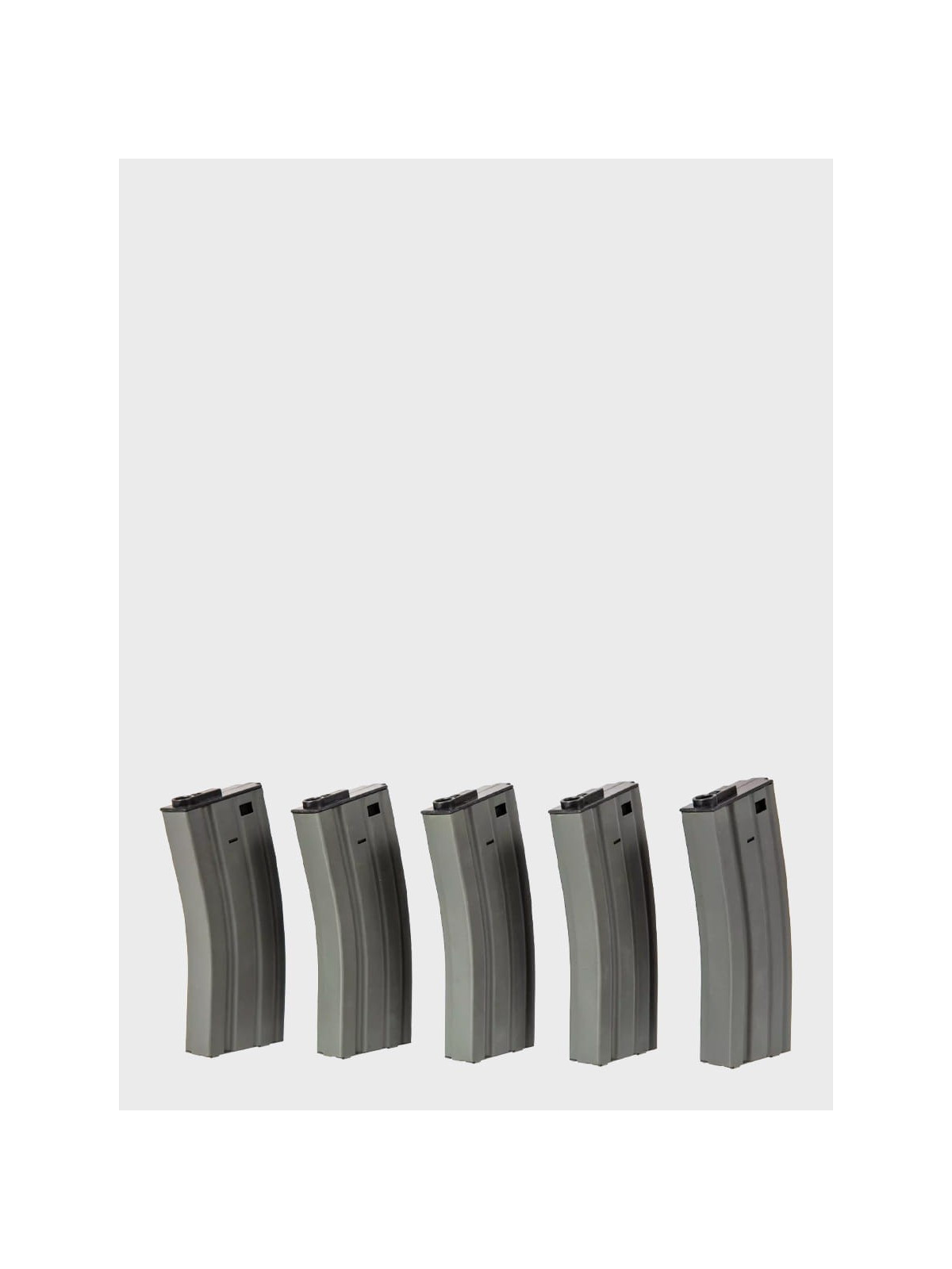 SPECNA ARMS Zestaw 5 magazynków Mid-Cap 120 kul do replik M4/M16 szary