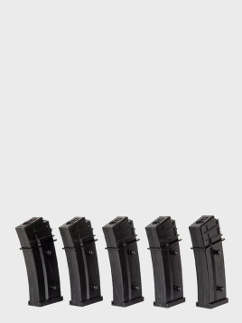 SPECNA ARMS Zestaw 5 magazynków Mid-Cap 120 kulek do replik G36 czarny