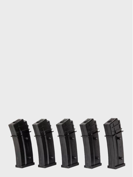 SPECNA ARMS Zestaw 5 magazynków Mid-Cap 120 kulek do replik G36 czarny