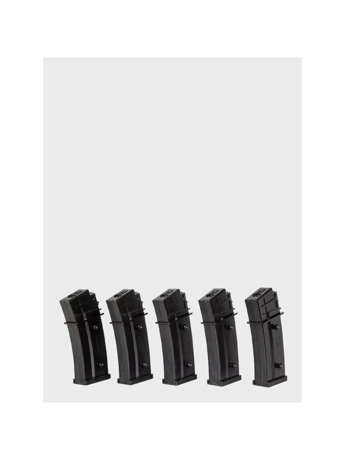 SPECNA ARMS Zestaw 5 magazynków Mid-Cap 120 kulek do replik G36 czarny