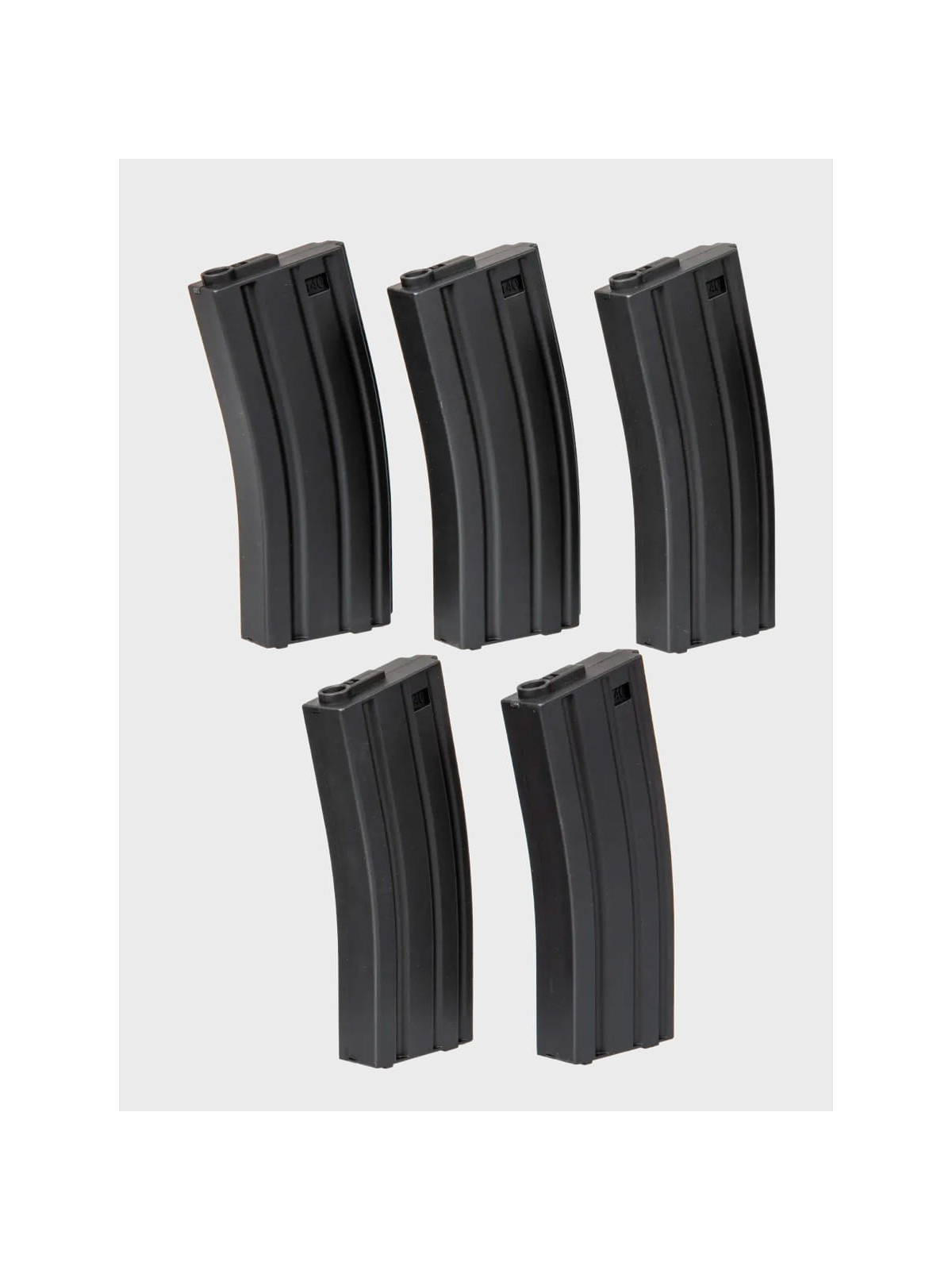 SPECNA ARMS Zestaw 5 magazynków ASG Mid-Cap M4/M16 pojemność 140 kulek czarny