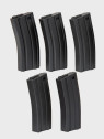 SPECNA ARMS Zestaw 5 magazynków ASG Mid-Cap M4/M16 pojemność 140 kulek czarny