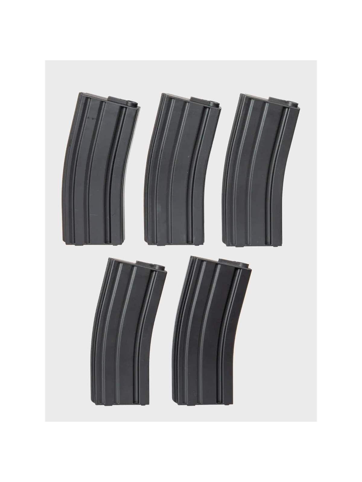 SPECNA ARMS Zestaw 5 magazynków ASG Mid-Cap M4/M16 pojemność 140 kulek czarny