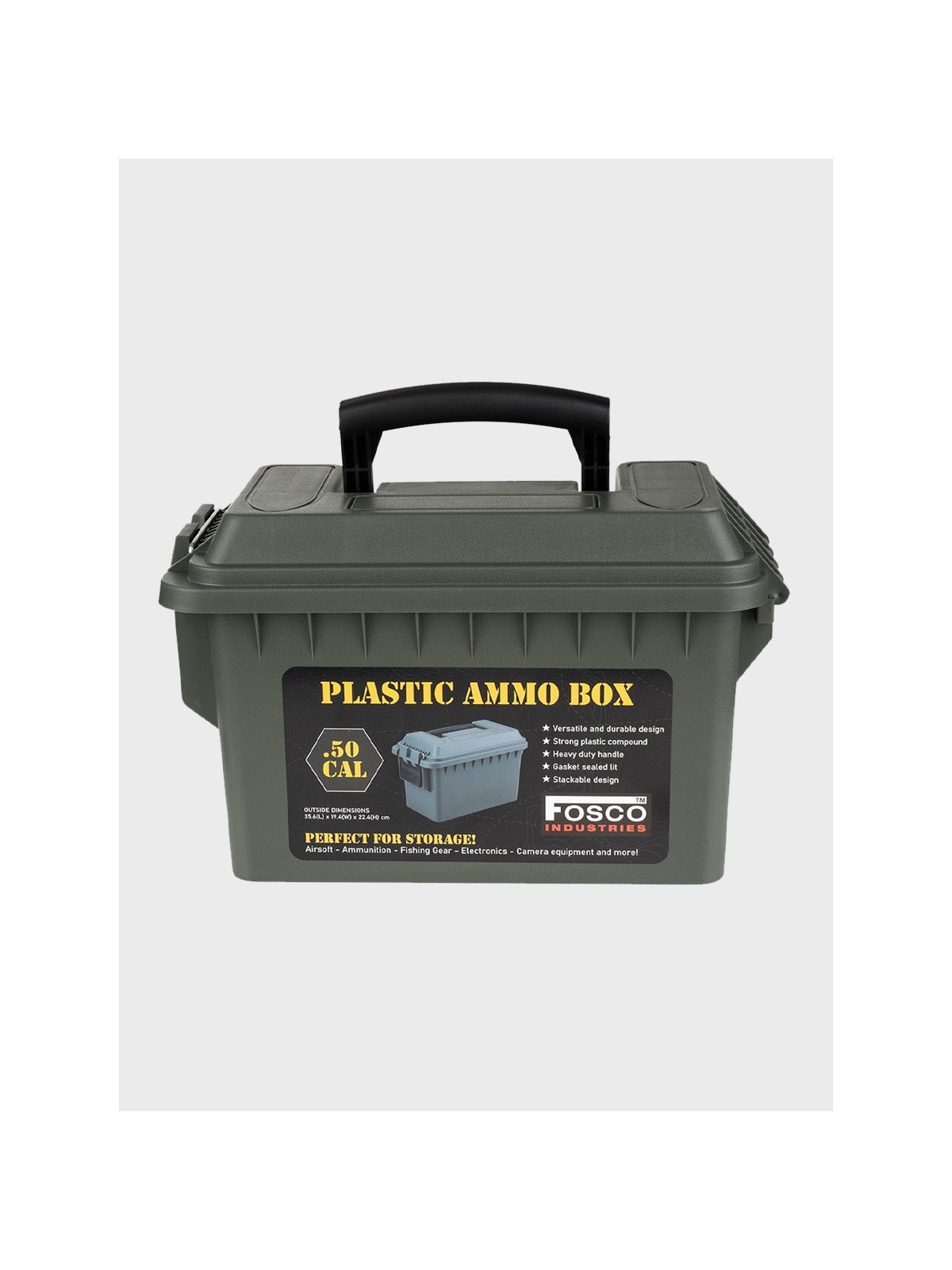 FOSCO INDUSTRIES Skrzynka Skrzynia Pojemnik na Sprzęt i Amunicję .50 Cal Box zielona