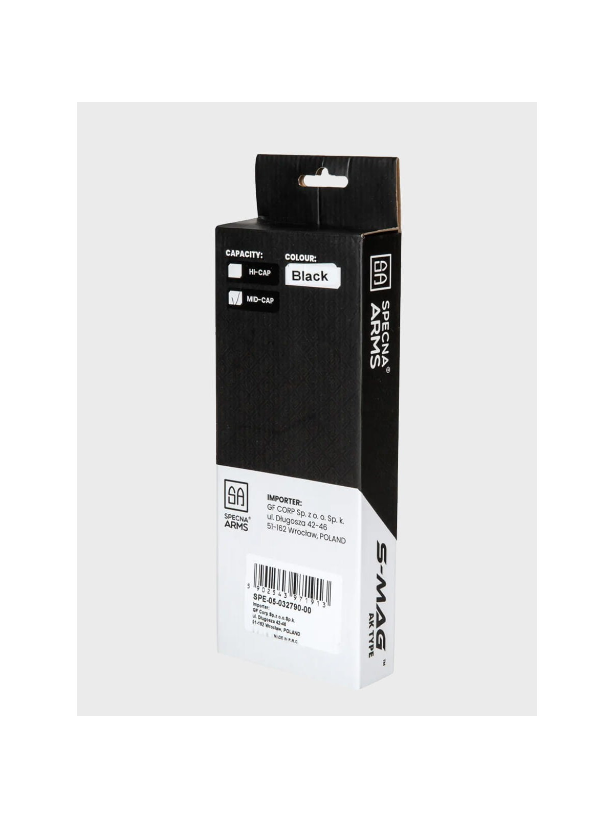 SPECNA ARMS Magazynek ASG Mid-Cap S-Mag do serii SA-J pojemność 175 kulek czarny