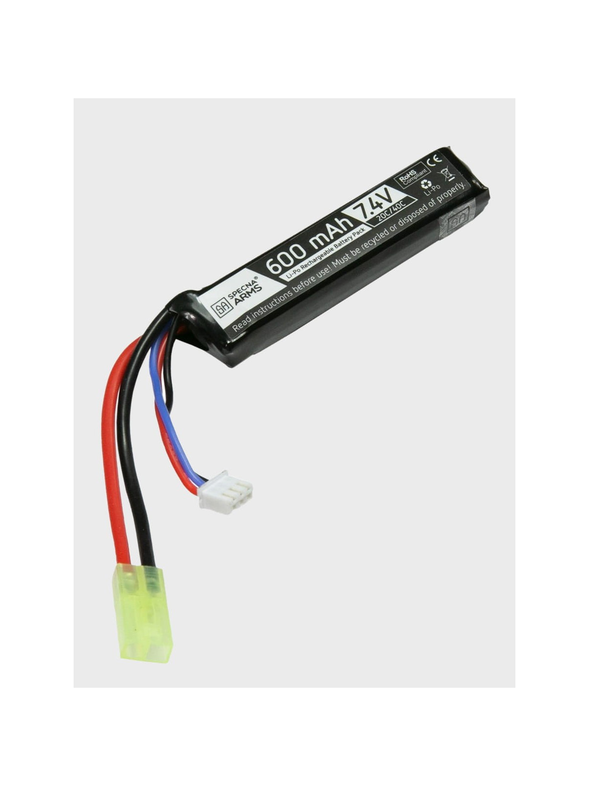 SPECNA ARMS Akumulator litowo-polimerowy LiPo 7,4V 600mAh 20/40C PDW Tamiya