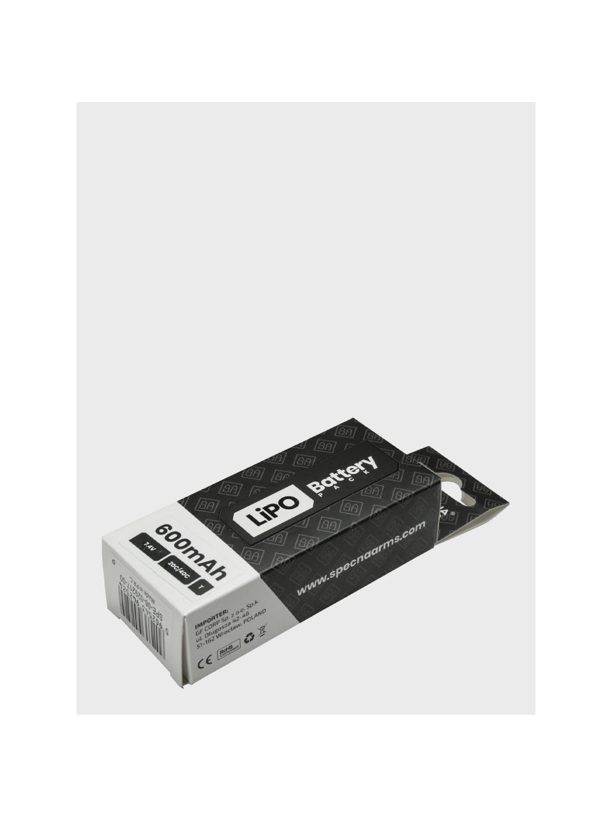 SPECNA ARMS Akumulator litowo-polimerowy LiPo 7,4V 600mAh 20/40C PDW Tamiya