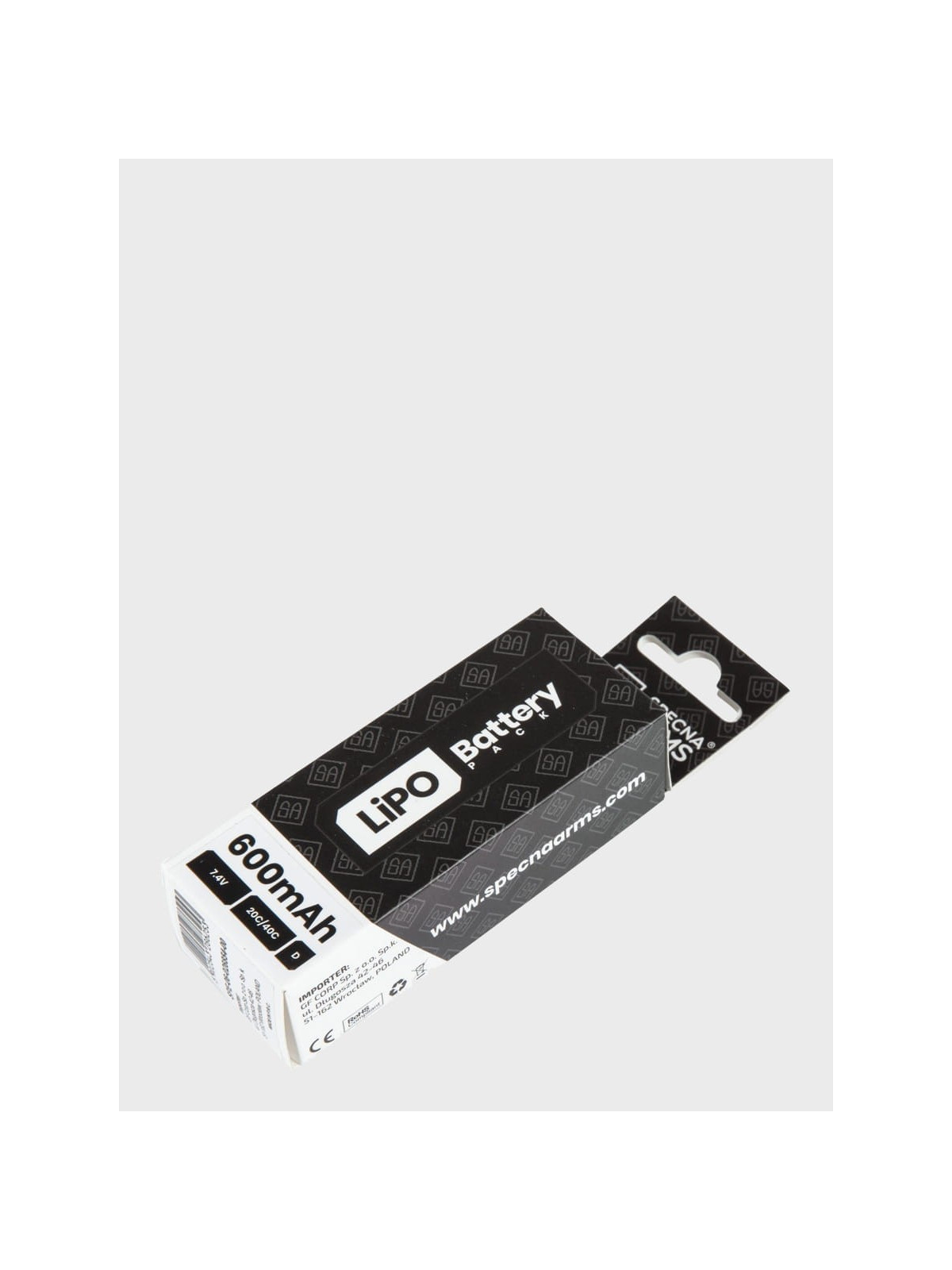 SPECNA ARMS Akumulator litowo-polimerowy LiPo 7,4V 600mAh 20/40C PDW T-C