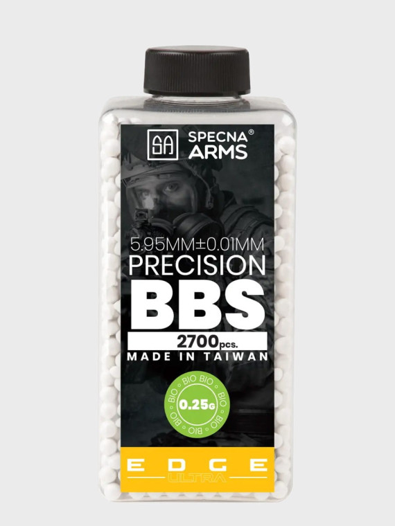 SPECNA ARMS Kulki Precyzyjne do ASG Edge Ultra BIO 0,25g Butelka 2700szt. Białe